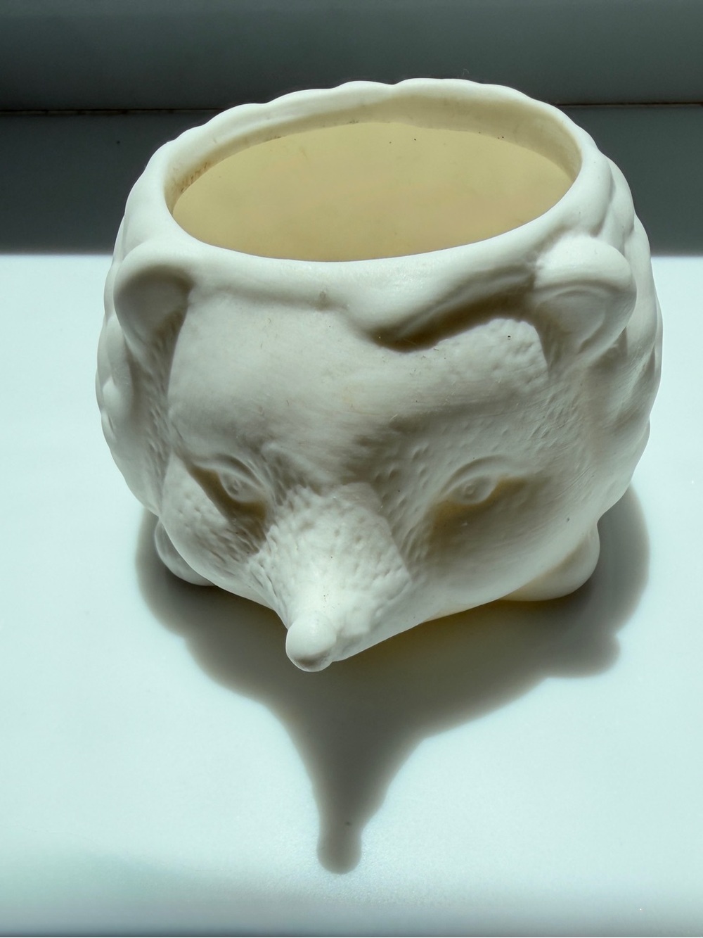 kikkerland Design Hedgehog Mini Planter White Porcelain 4"